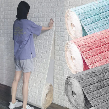 70cm*1m  3D Brick Pattern Wall Sticker Self-Adhesive Panel