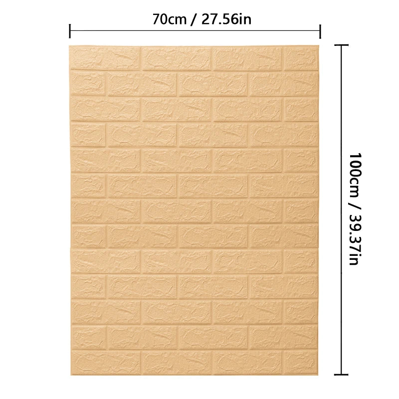 70cm*1m  3D Brick Pattern Wall Sticker Self-Adhesive Panel