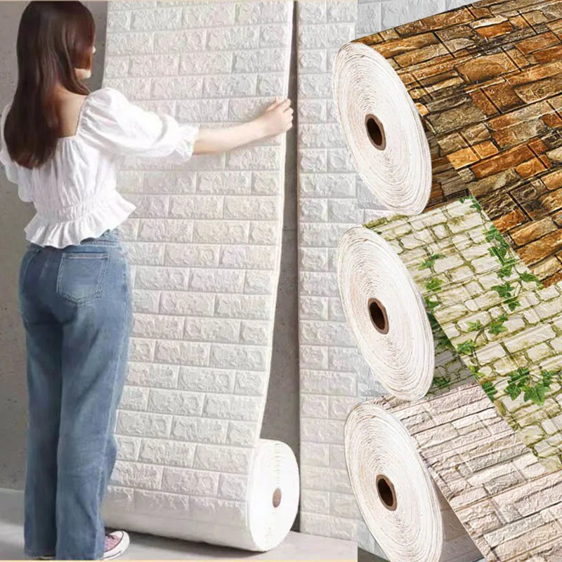 70cm*1m  3D Brick Pattern Wall Sticker Self-Adhesive Panel