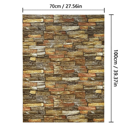 70cm*1m  3D Brick Pattern Wall Sticker Self-Adhesive Panel