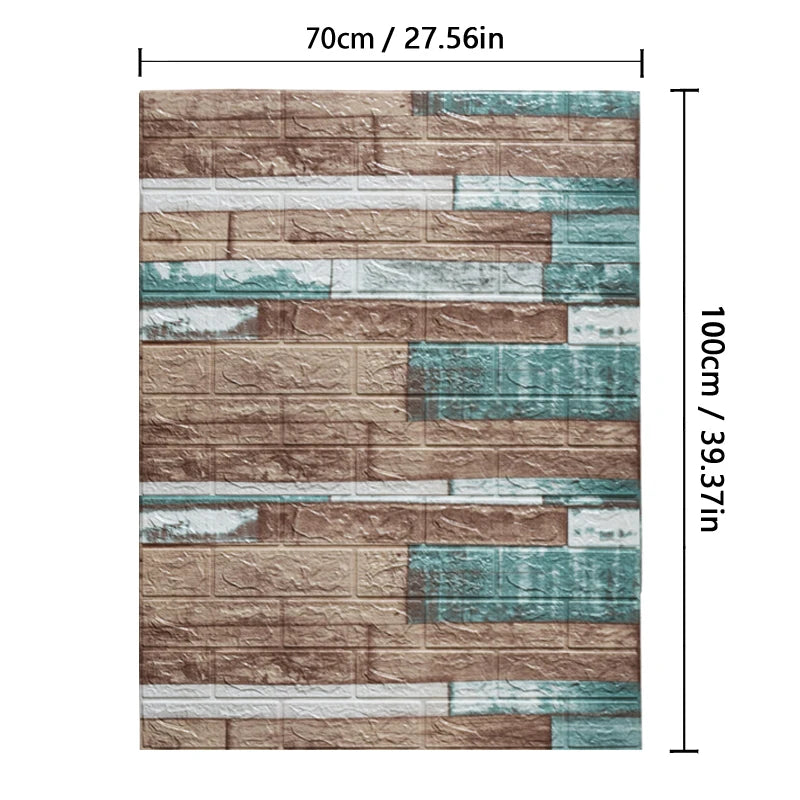 70cm*1m  3D Brick Pattern Wall Sticker Self-Adhesive Panel