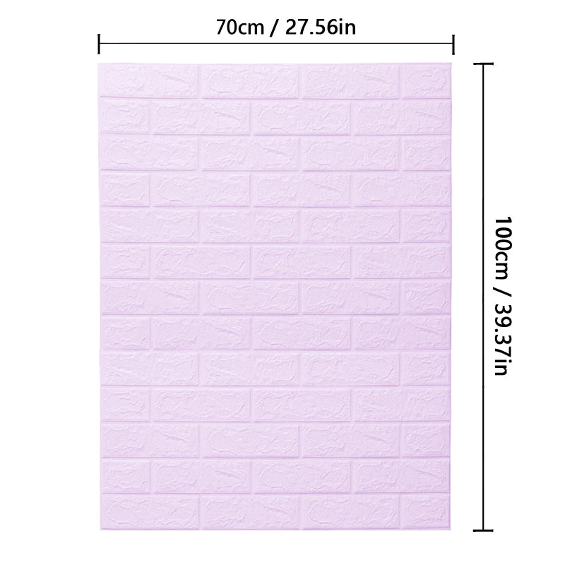 70cm*1m  3D Brick Pattern Wall Sticker Self-Adhesive Panel