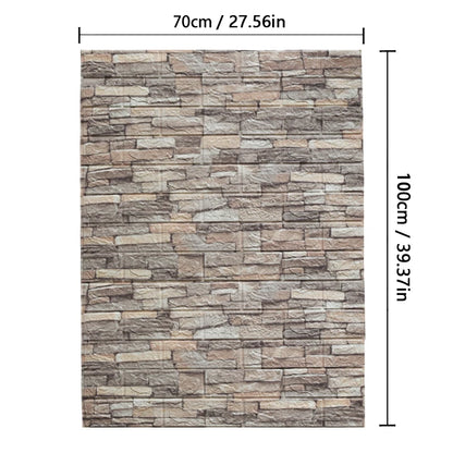 70cm*1m  3D Brick Pattern Wall Sticker Self-Adhesive Panel